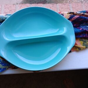 Russel Wright Aqua Blue Divided Serving Dish